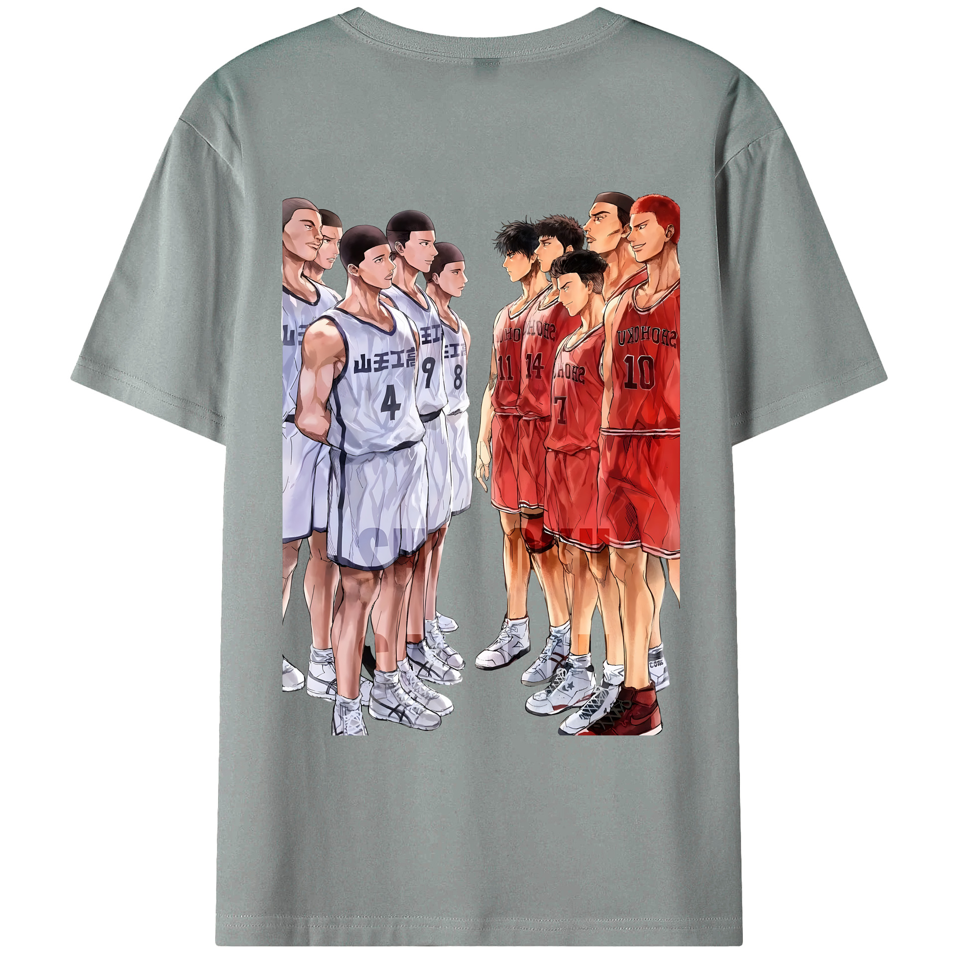 （画像用） SLAM DUNK／スラムダンク 綿100％ メンズ半袖Tシャツ（バックプリント） 通気性